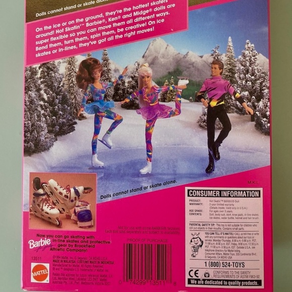 Hot Skatin' Barbie 1994 13511 Mattel - Picture 5 of 6
